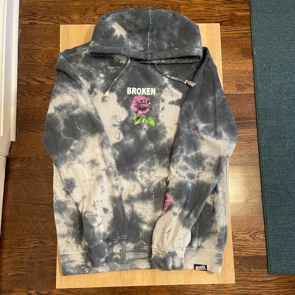 Broken promise tie dye hoodie